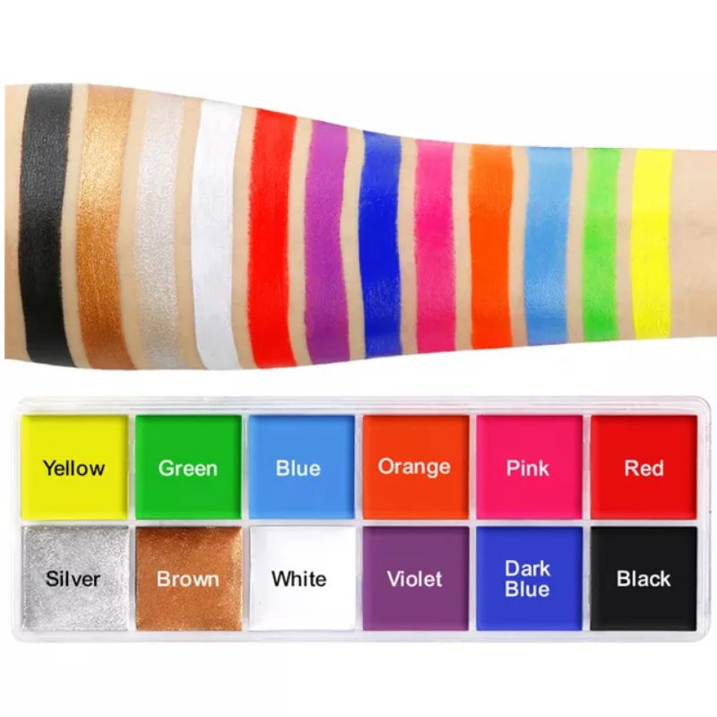 12 Color Neon Night Fluorescent UV Face Body Paint For Glow Black Light
