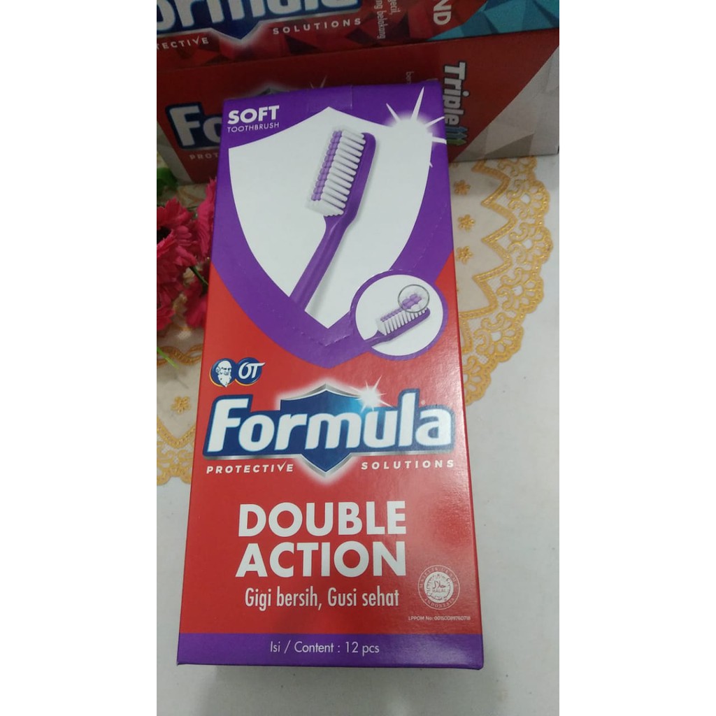 (12 Pcs) Sikat Gigi Formula Double Action (Sof)