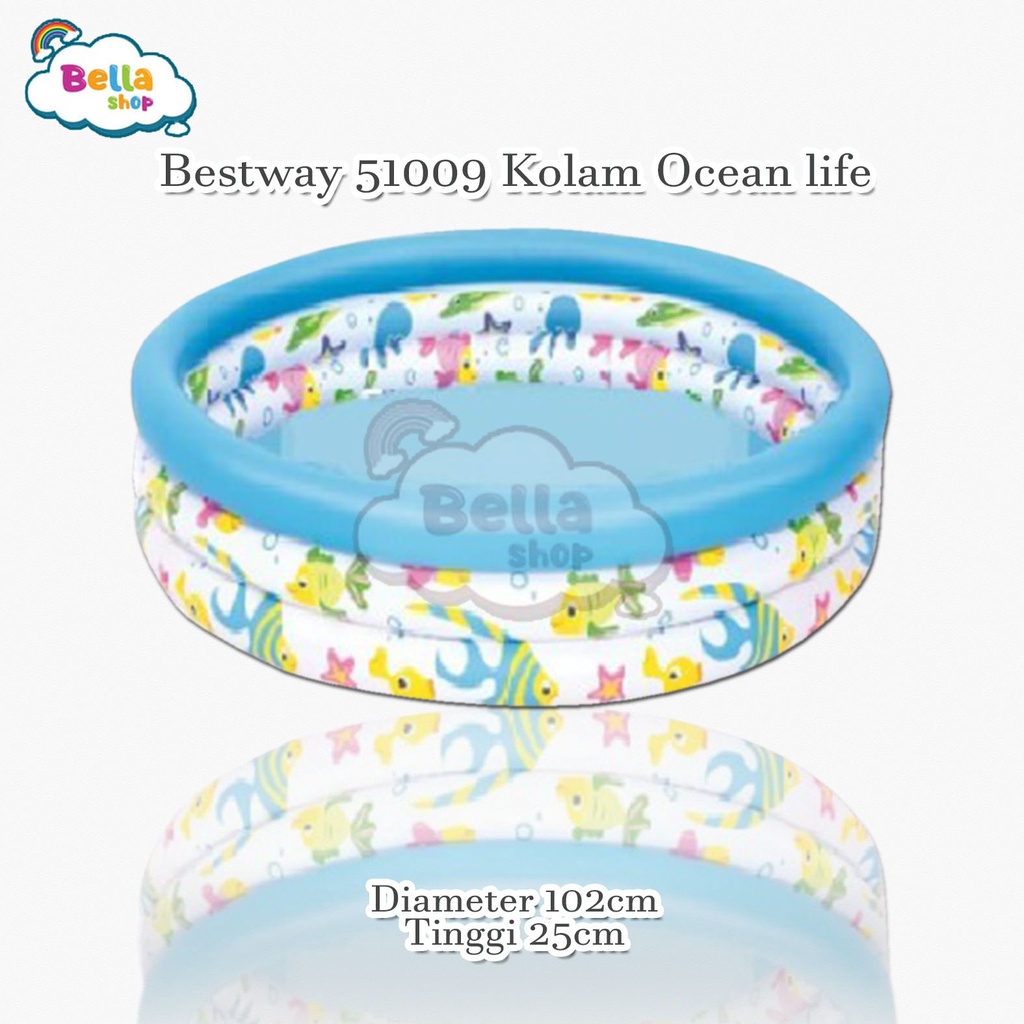 Bestway 51009 Kolam Ocean life [122cm x 25cm] / Kolam Renang Anak / Kolam mandi anak - BS