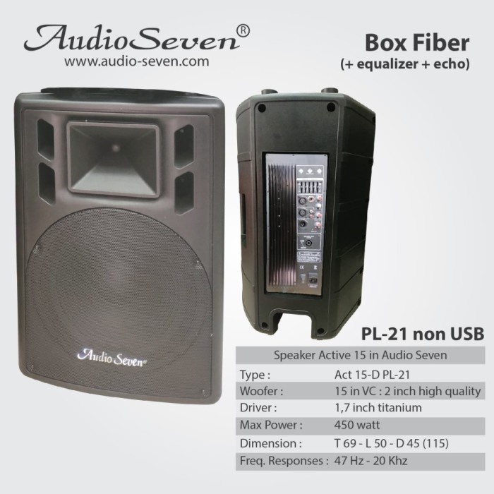 Speaker Aktif Audio Seven 15 Inch 15-D PL-21 Original no JBL RCF