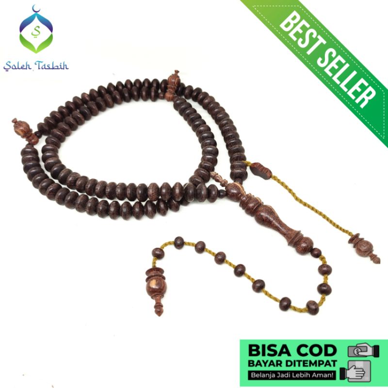 Tasbih Galih Asem Motif Pipih 99 Butir Size 8mmx13mm