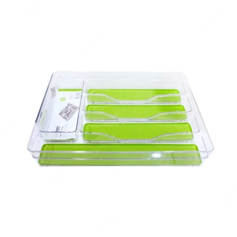 krischef tempat sendok di laci akrilik hijau 8229