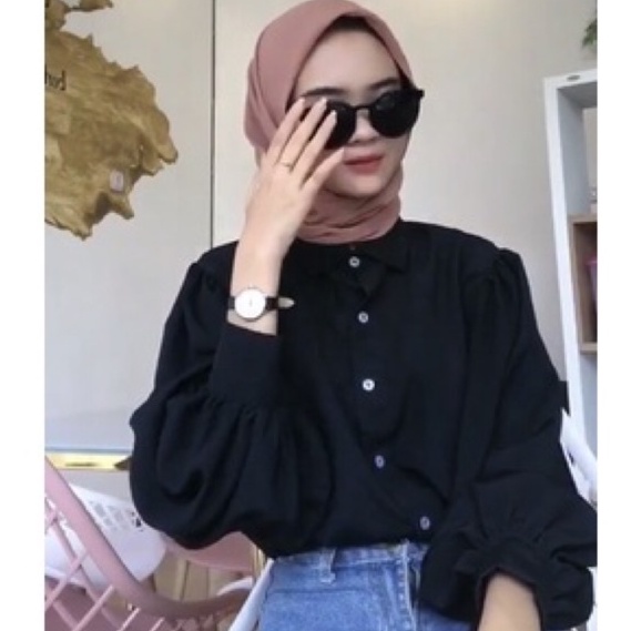 PUFFY BLOUSE/ HARUMI SHIRT / KEMEJA BALON POLOS/ TALITA BASIC SHIRT / AUDREY BLOUSE