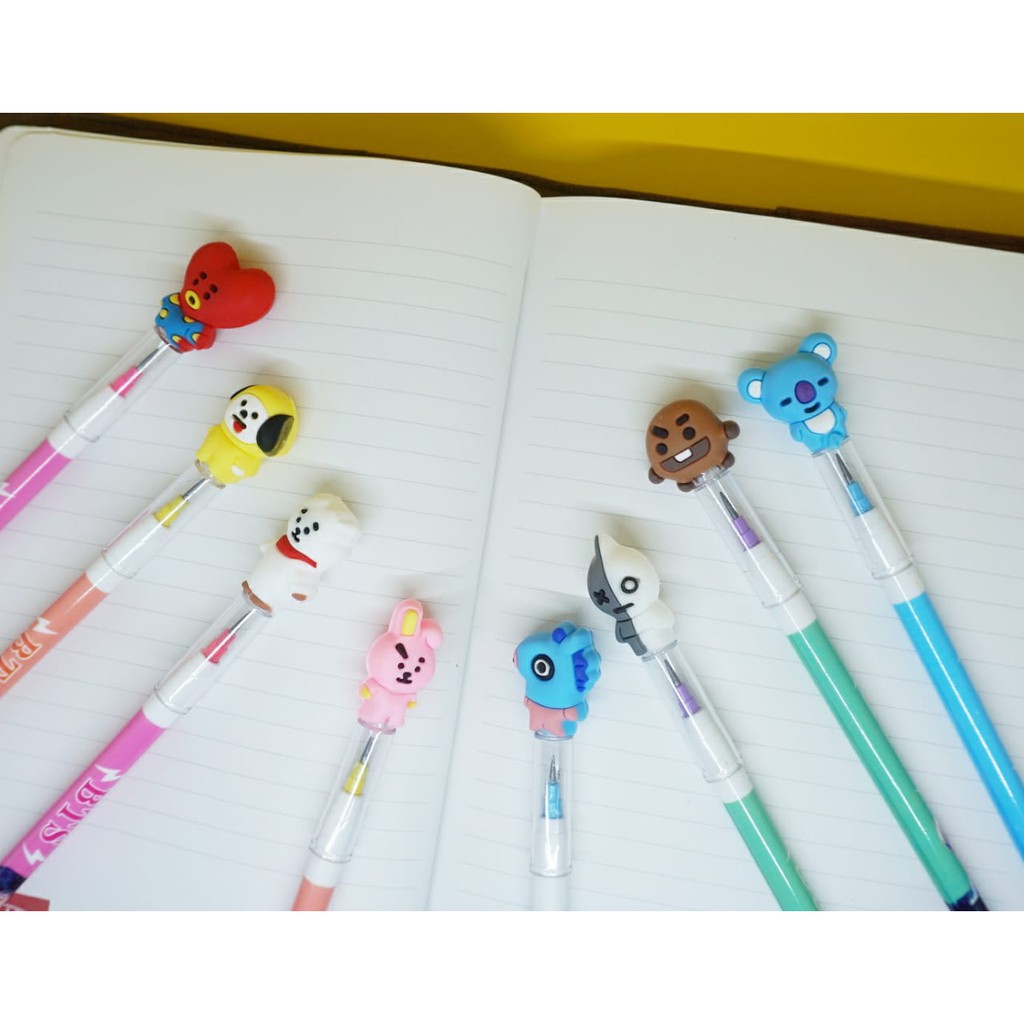 

PENSIL BT BOYBAND KOREA PENSIL PELURU BENSIA PENSIL SUSUN TATA COOKY CHIMMY MANK VAN RJ SHOOKY KOYA