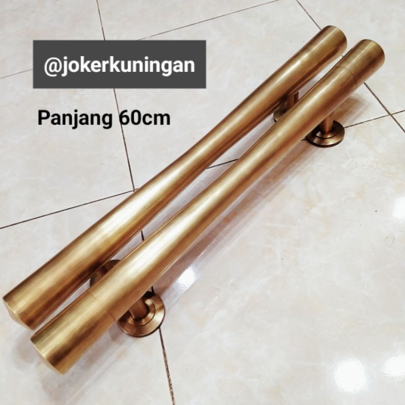 Handle pintu rumah / gagang pintu rumah kuningan motif polos 60cm