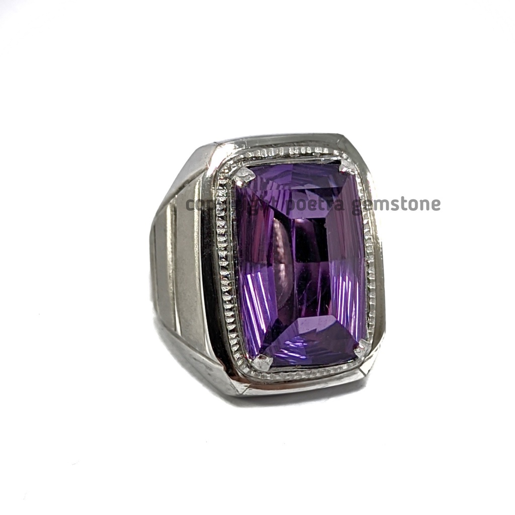 Natural Batu Permata Amethyst Quartz Octagon AQ01