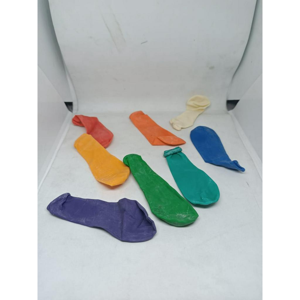 BALON PANJANG BALON CEPLUK PAPAYA KARET WARNA WARNI MEREK CAP BOHLAM MAS 1 PAK ISI 100 PCS