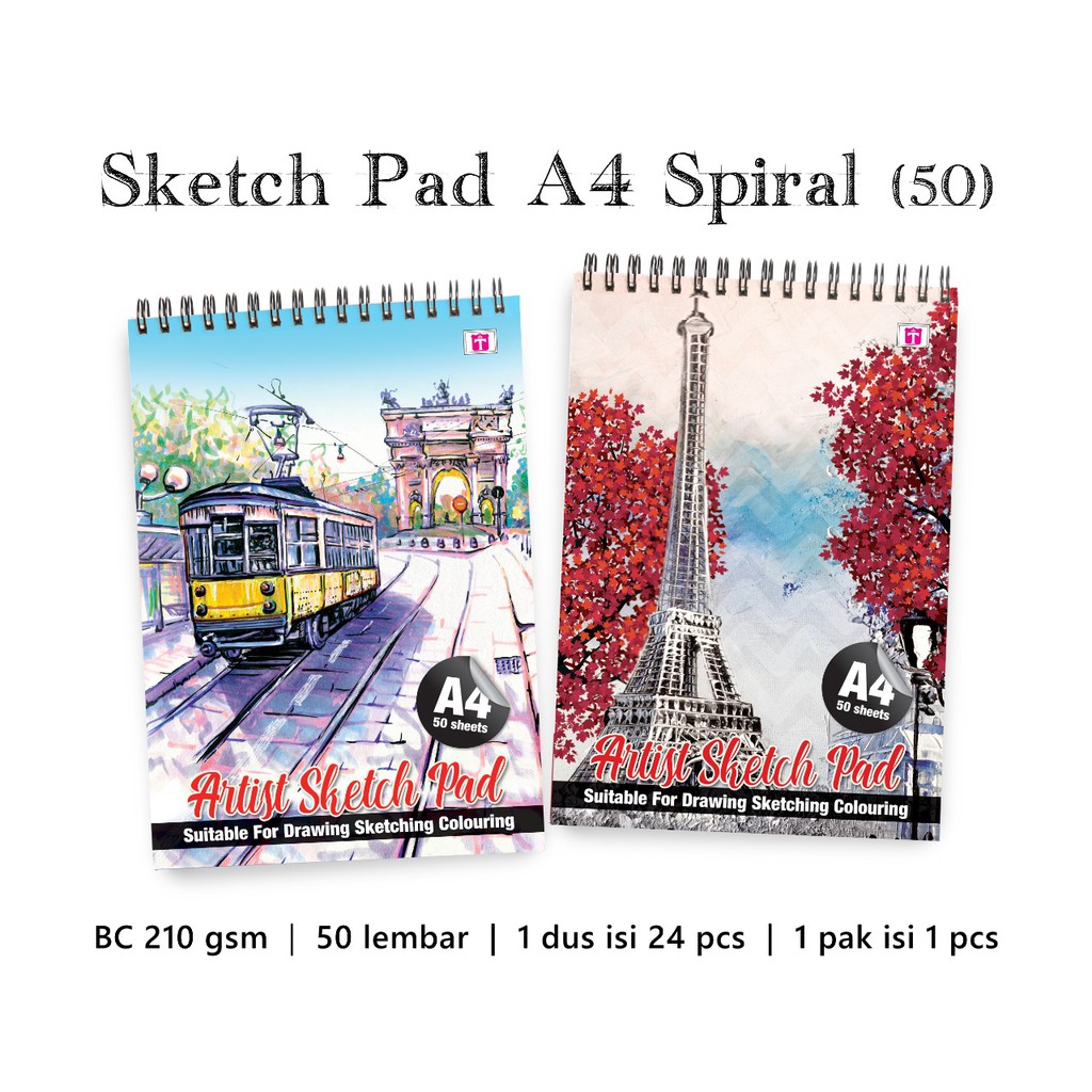 

Tiara Sketch Pad A4 Spiral/Lem 50 lembar