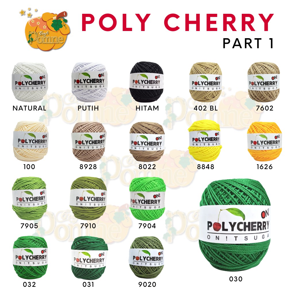 GROSIR POLYCHERRY - Benang Rajut Onitsuga Poly Cherry HARGA 1 PAK WARNA YANG SAMA polycherry