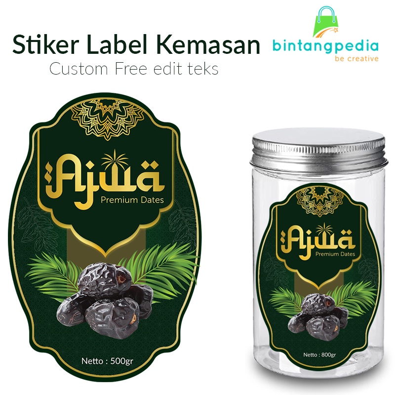 

STIKER LABEL KEMASAN KURMA (ISI 9PCS) | CUSTOM EDIT TEKS/UKURAN