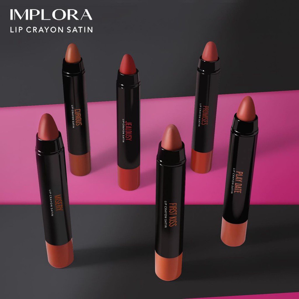 IMPLORA Lip Crayon Satin | Lipstick | Lip Cream | Lipcream | Lipcrayon BPOM