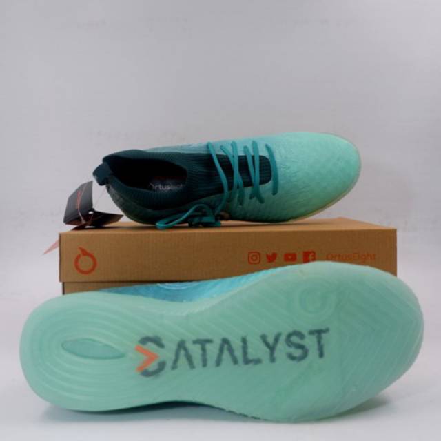 Sepatu Futsal OrtusEight Catalyst Mercury IN Aqua Teal White 11020094 Original BNIB