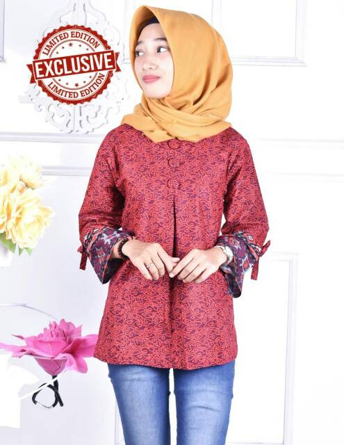 Blus nava grosir batik murah batik klasik kekinian