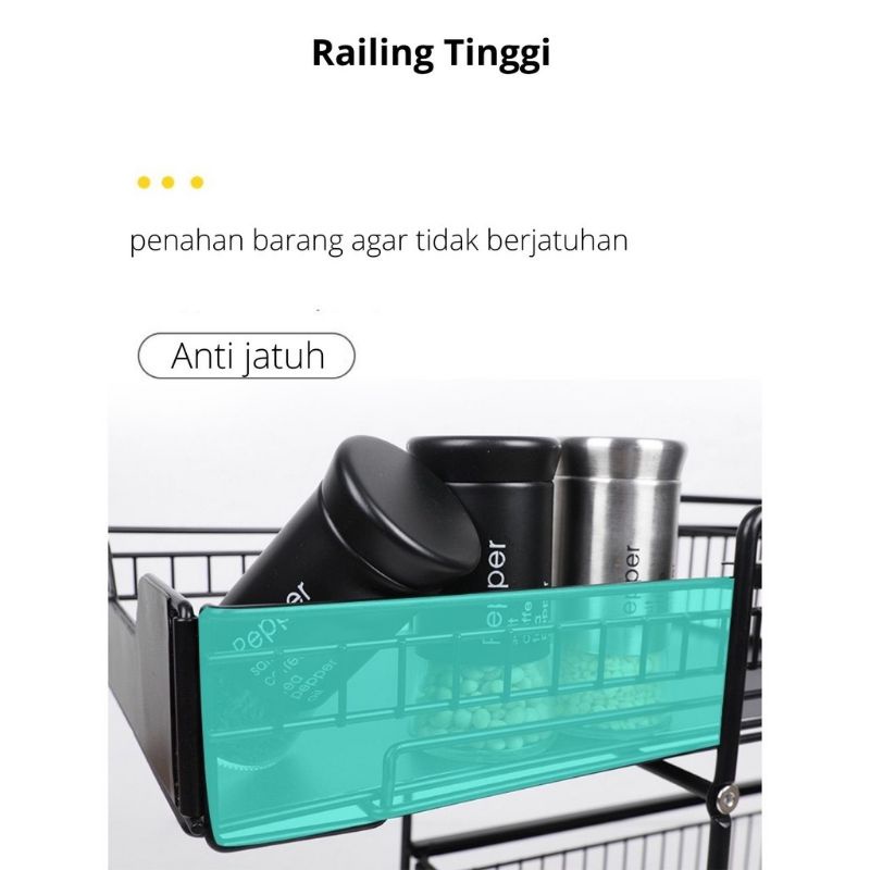 MJ88 Rak Dapur Serbaguna Nordic Style Lemari Laci Geser Keranjang Super murah