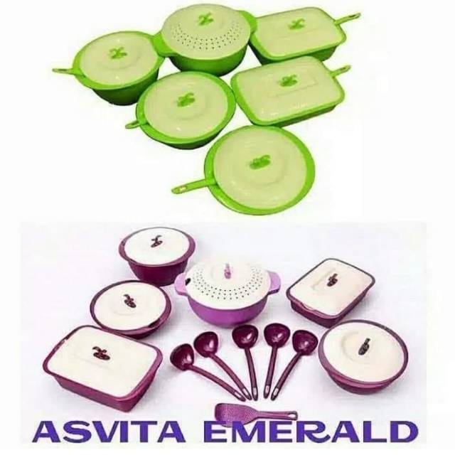 Asvita emerald set 6pcs/wadah saji satu set