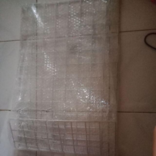 Taeyang-white Wall Grid Keranjang Gantung Hiasan Dinding Wire Mesh 60x40 Putih