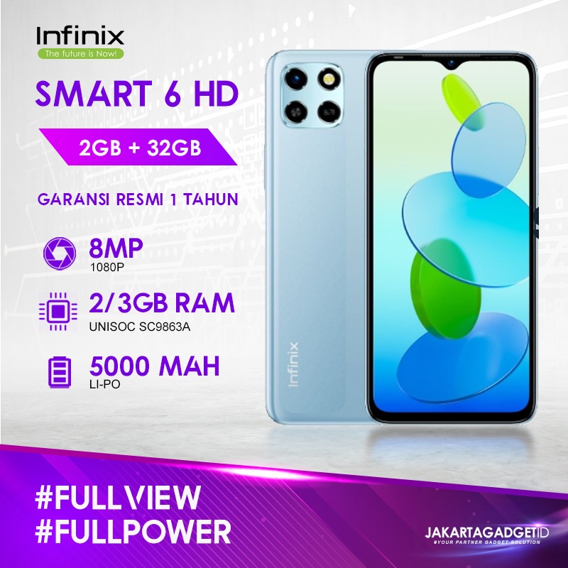 Infinix Smart 6 HD 2GB+32GB Garansi Resmi infinix 1 Tahun