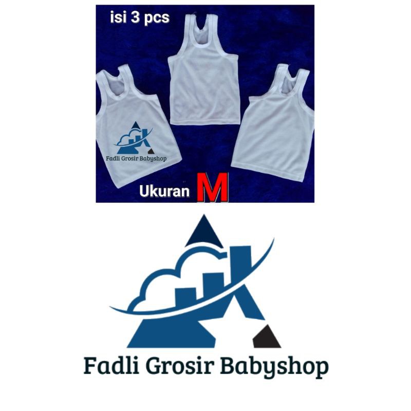 Singlet Bayi Ukuran M Isi 3 Pcs