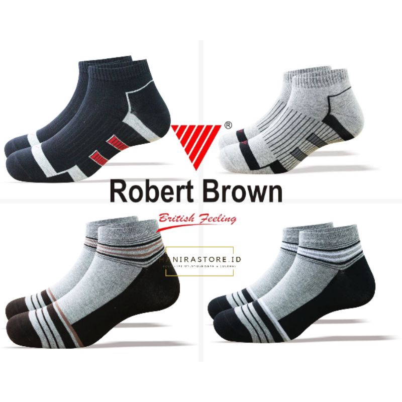 Robert Brown Kaos kaki Pria Semata kaki Quarter - Premium Quality - RBMQ 7541&amp; 8545