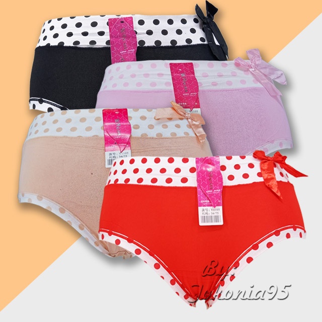 Celana Dalam Wanita Multicolour Polkadot Pita - CD Wanita Ni Sha Y1105 Adem Lembut Nyaman