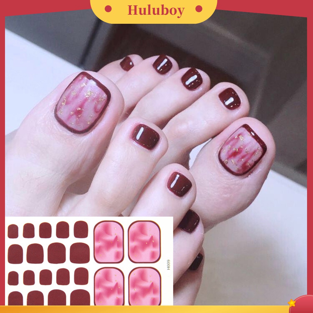 Huluboy Huluboy♡ Stiker Kuku Kaki Motif Hati / Bulan / Daun Tahan Air