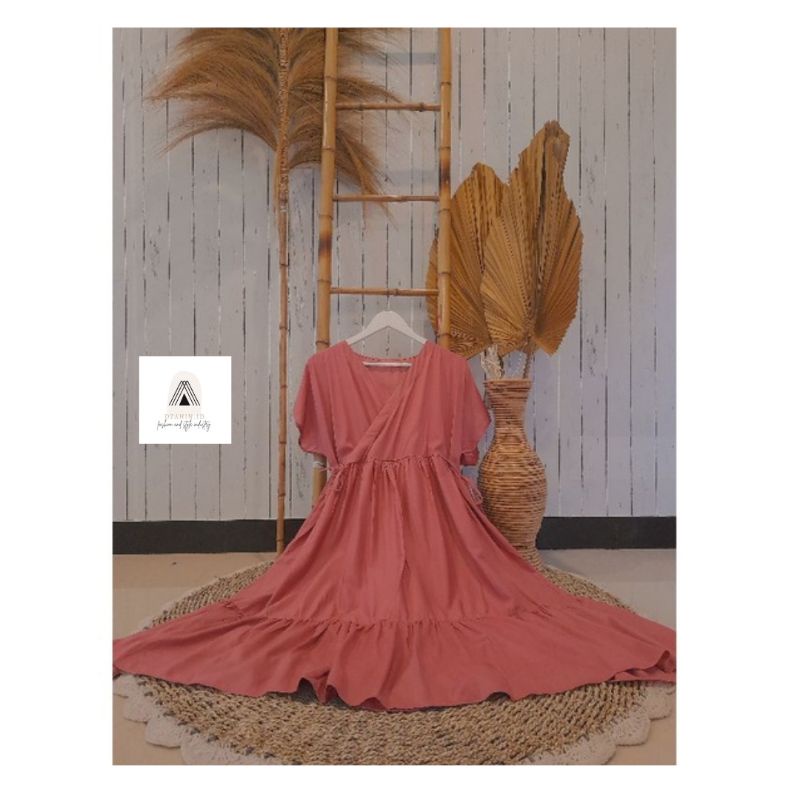 Daster Kimono Pendek || Daster Kimono Ruffle || Daster Kimono Polos || Dress Kimono || Daster ||-Dusty