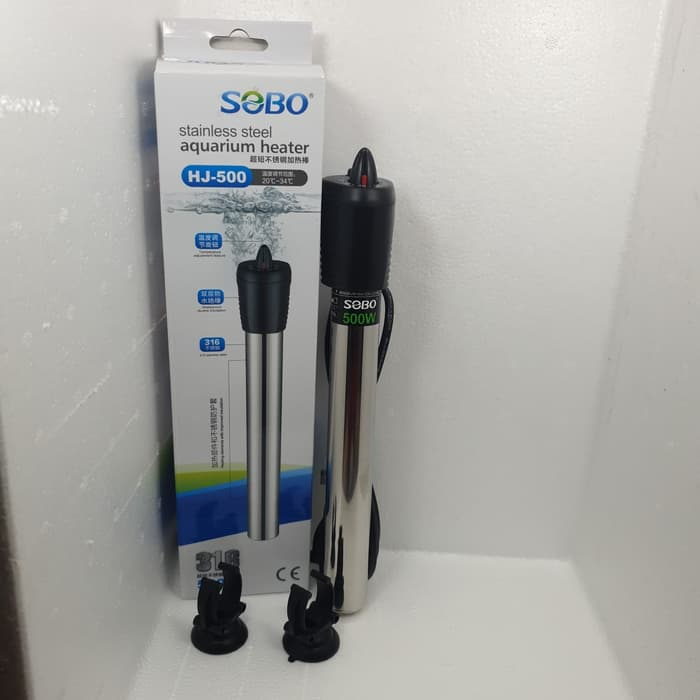 Jual heater 500w penghangat aquarium kolam ikan sobo 500w stenlis bagus