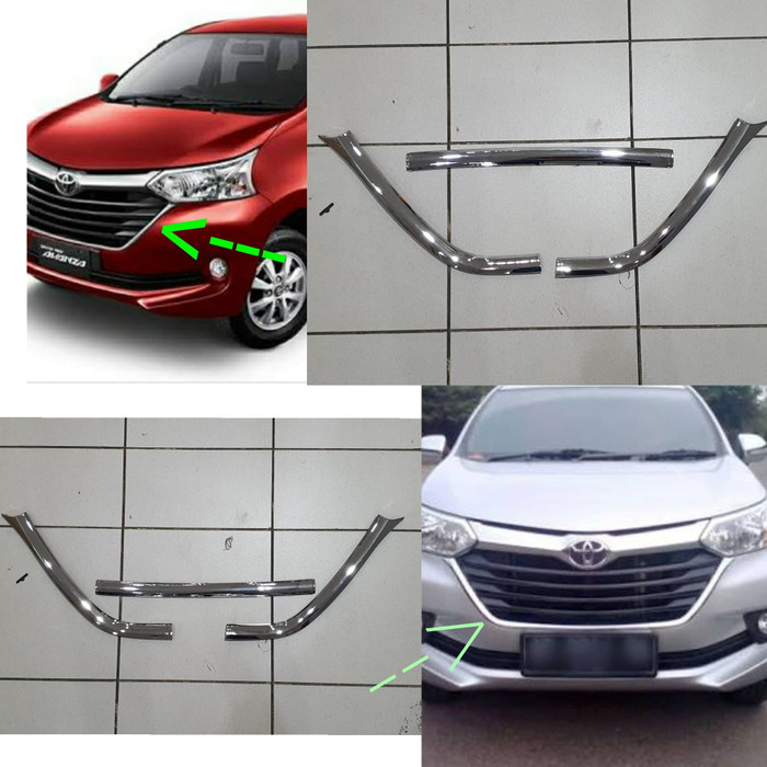 List lis gril grille bumper depan bawah toyota grand avanza/ great xenia 2015 sd 2018 CHROME crome 2017 2016 tempel