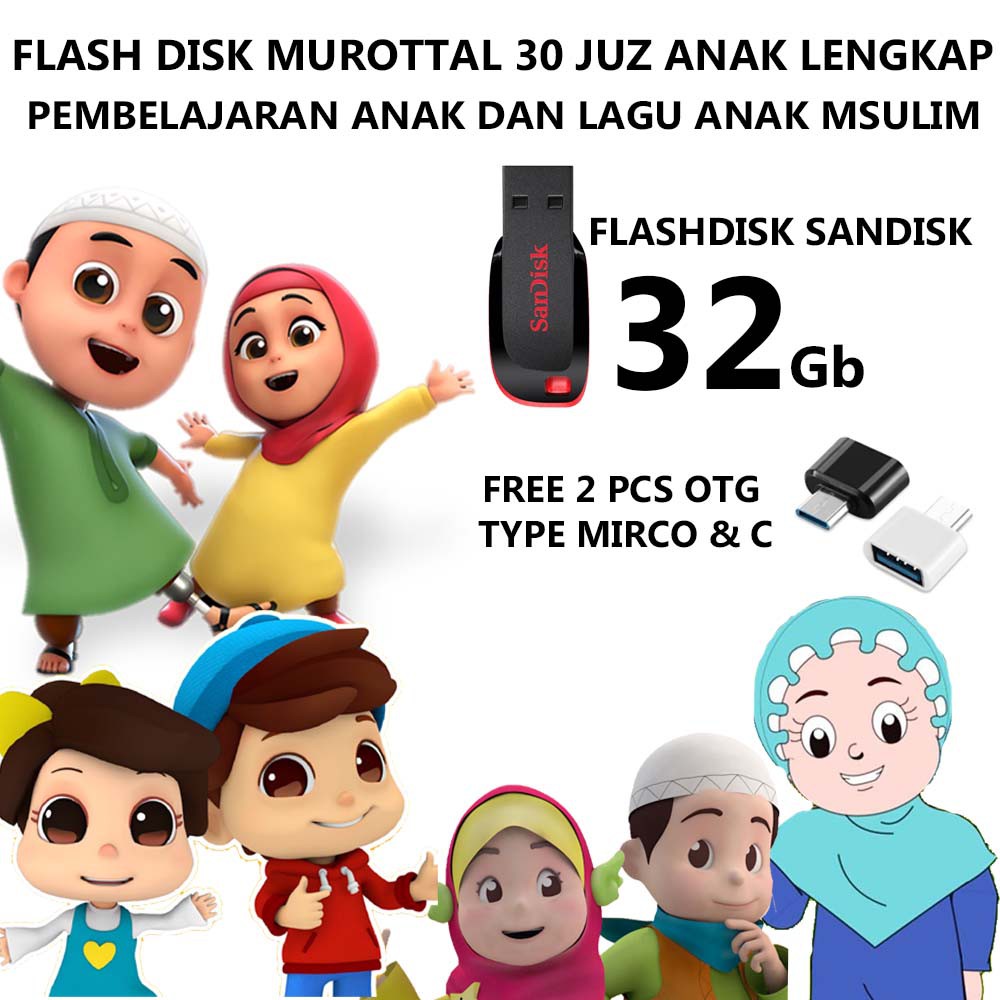 Cod Flashdisk Murottal Alquran 30 Juz Lengkap 32gb Video Animasi Edukasi Lagu Muslim Anak Mengaji Shopee Indonesia