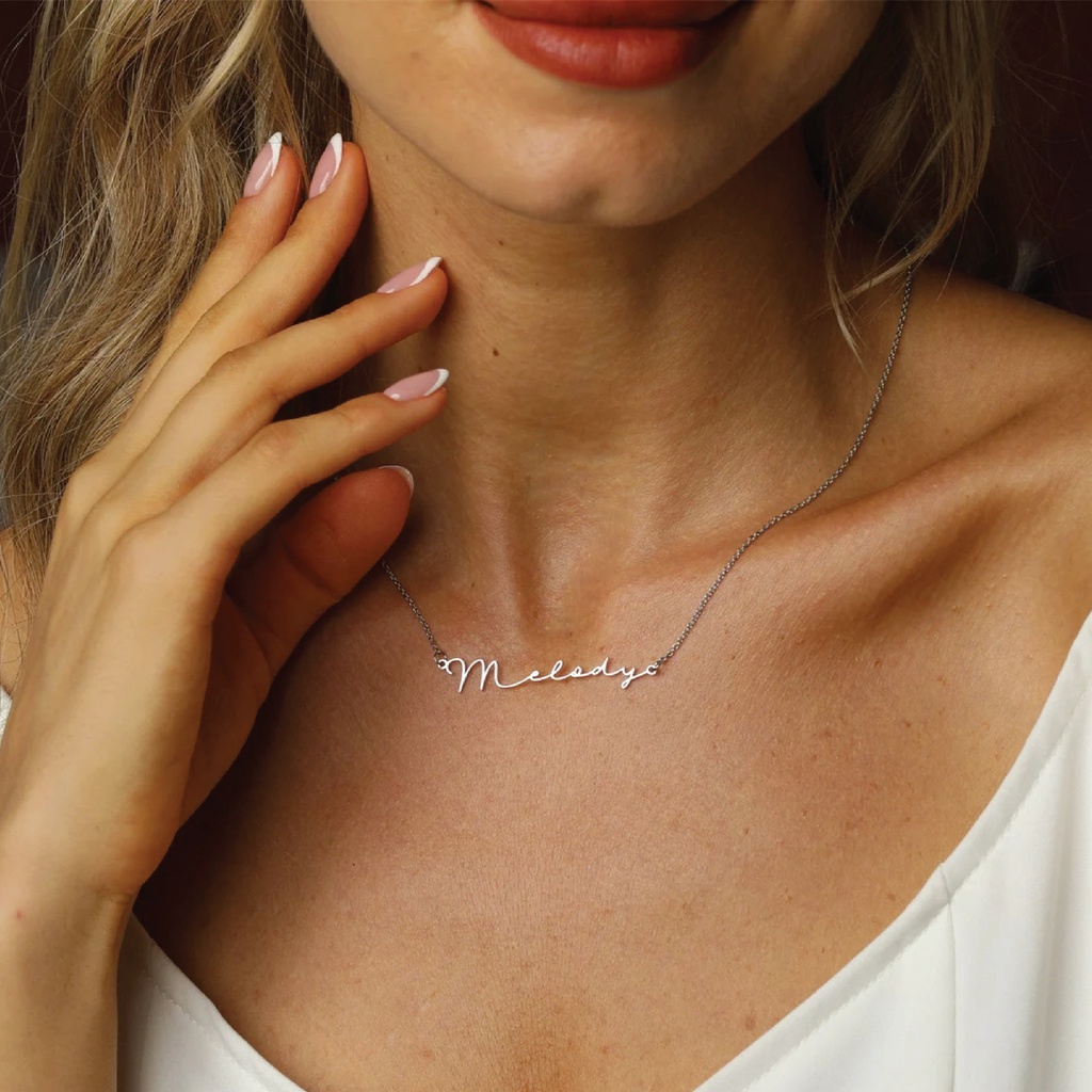 Kalung Nama Simple Model Terbaru Gold