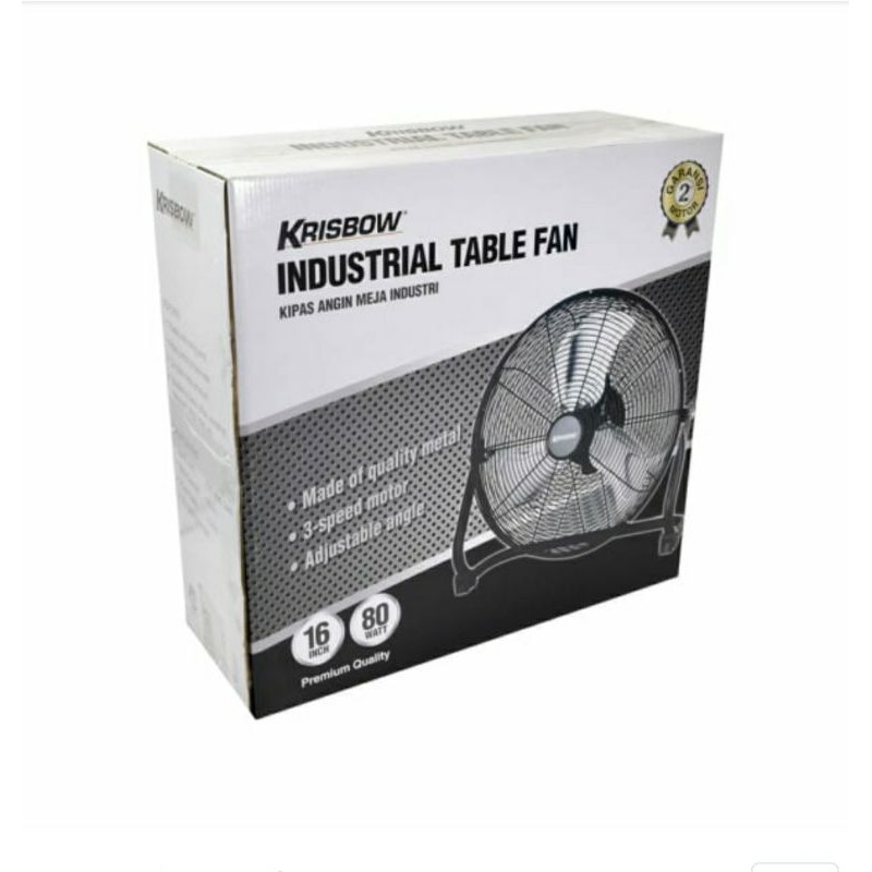 KRISBOW KIPAS ANGIN MEJA INDUSTRIAL 16 INC / KRISBOW TABLE FAN / KIPAS ANGIN BESI 80W