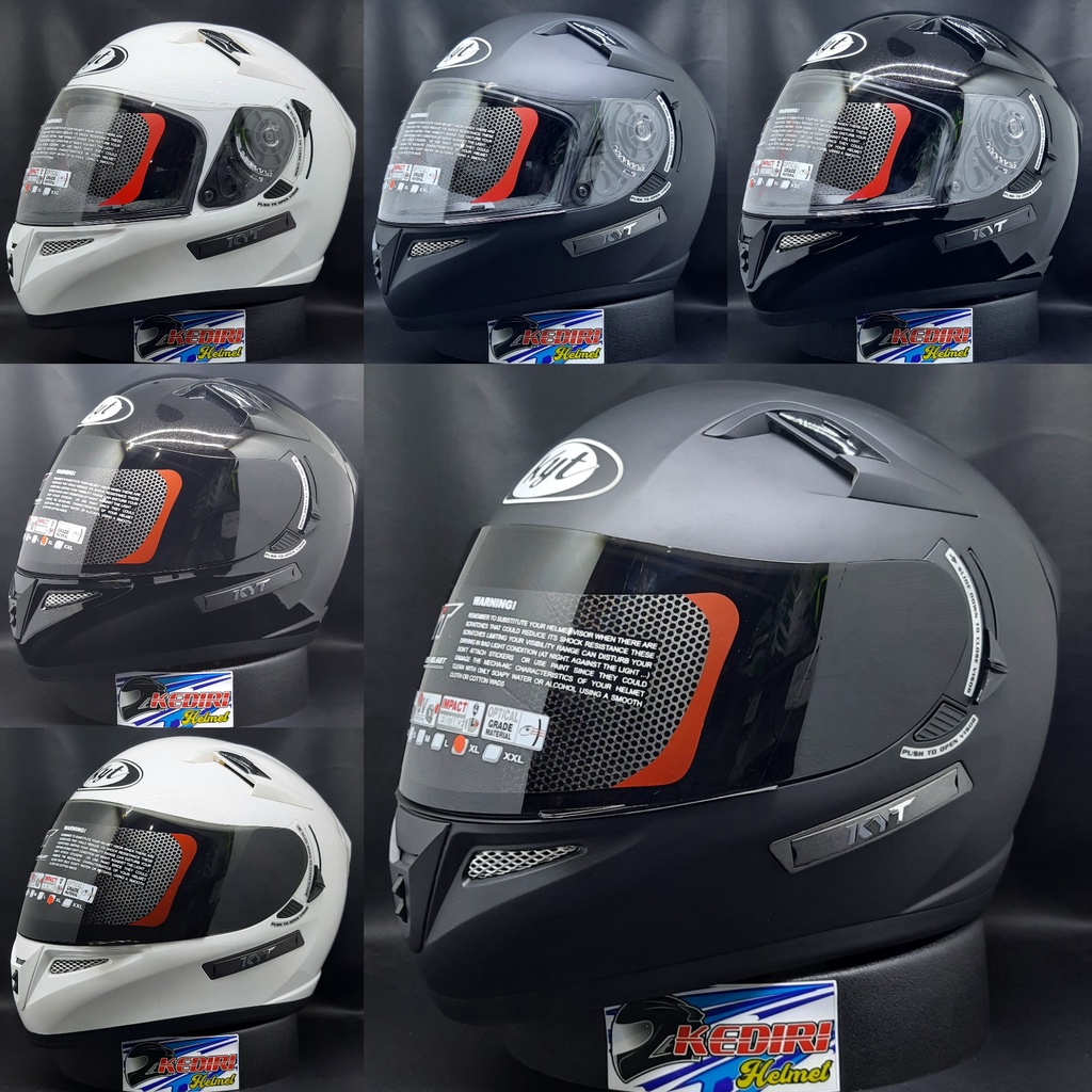 Helm KYT K2 Rider Solid Polos full face white hitam doff gloss paket ganteng