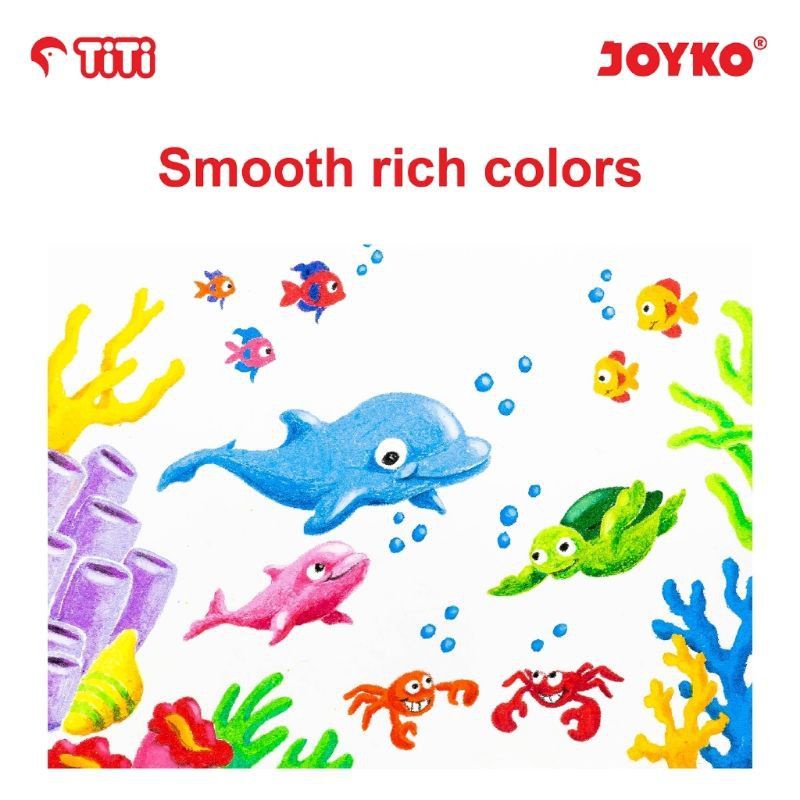 OIL PASTEL KRAYON MINYAK JOYKO TiTi OP-12S 12 Warna Colors / CRAYON APIK NON TOXIC MURAH-5