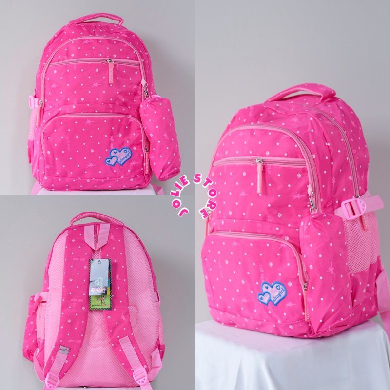 Tas ransel alto tas ransel anak sekolah perempuan SD ,SMP Original-Silver girl