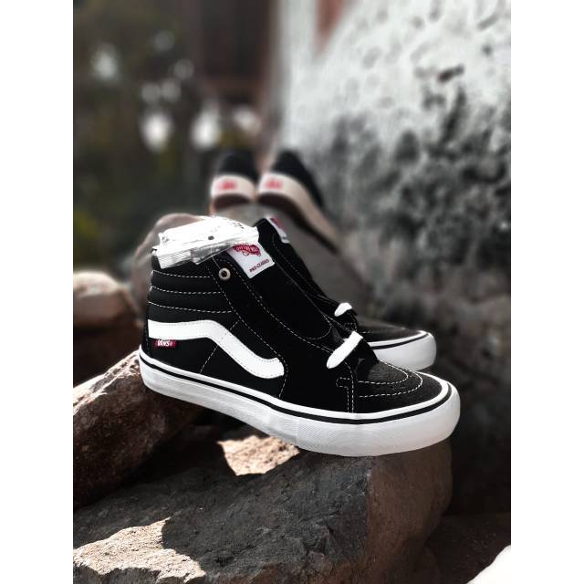 VANS SK8 HI HIGH PRO BLACK WHITE GLOBAL ORIGINAL
