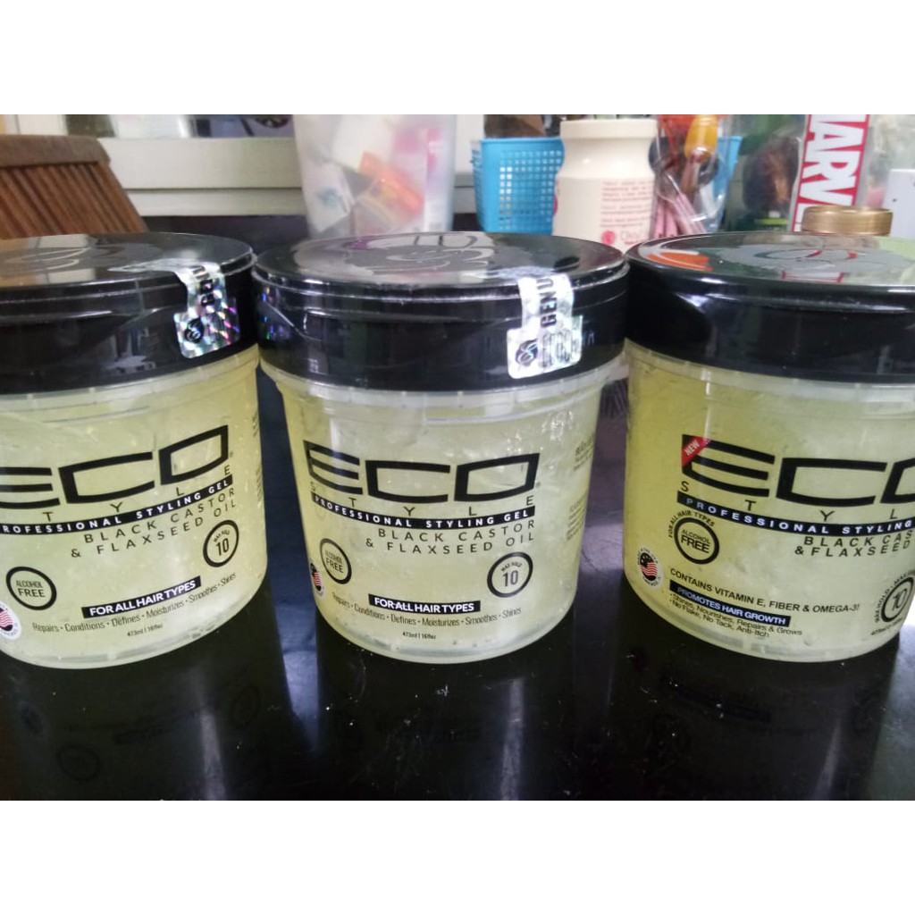 Jual Eco Style Professional Styling Gel Black Castor Flaxseed Oil 473ml Indonesia Shopee Indonesia