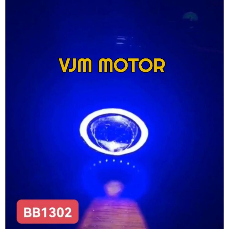 Lampu depan utama LED motor Vixion Mobil Scoopy Fi LED H4 combinasi Ring devil Eye small proji New Led mata jelly fish Nyala putih kuning Terang