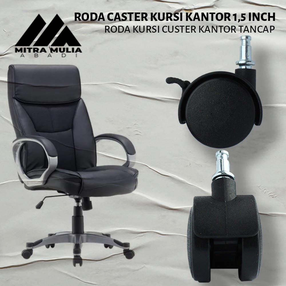 Roda Caster Kursi Kantor 1.5 Inch I Kastor I Kursi I Rak I Etalase - Tancap + Rem