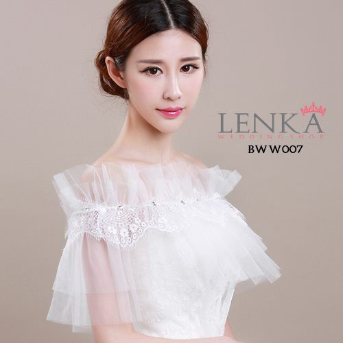 [STOK TERBATAS] BOLERO PERNIKAHAN PENGANTIN WANITA PUTIH MODERN BWW007