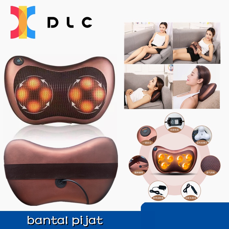 DLC Bantal Pijat 8 Bola portable Car Home Masaage Pillow Alat Pijat - Shiatsu Leher - Bantal Pijit