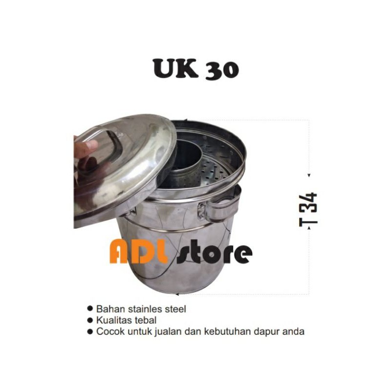 Dandang Bakso stainless uk 30
