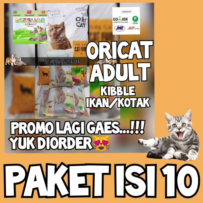 PAKET TERMURAH BEST SELLER MAKANAN KUCING PAKET ORICAT PAKET ISI 10 / ORI CAT REPACK setara bolt