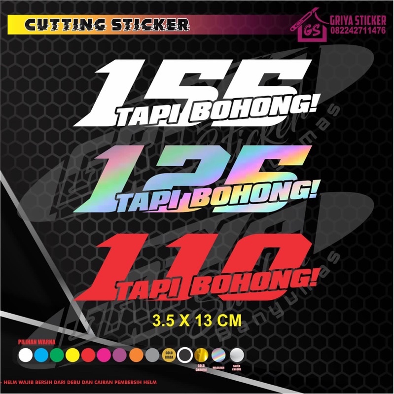 Sticker cutting - STIKER 155 TAPI BOHONG 110 TAPI BOHONG 125 TAPI BOHONG