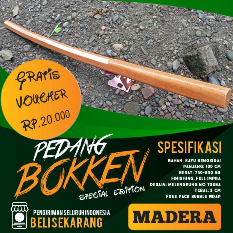 pedang kayu bokken bengkirai