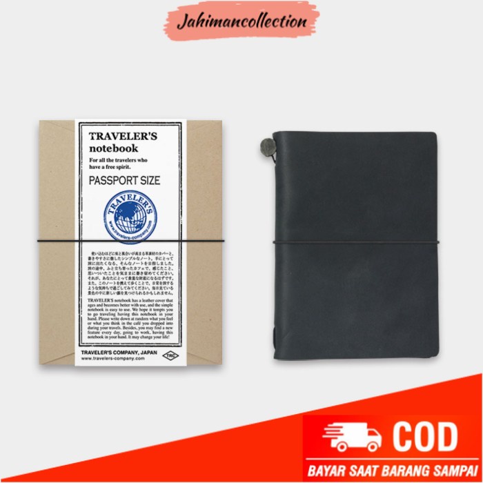 

✨ BISA COD ✨ Midori Traveler Notebook Passport Size Black