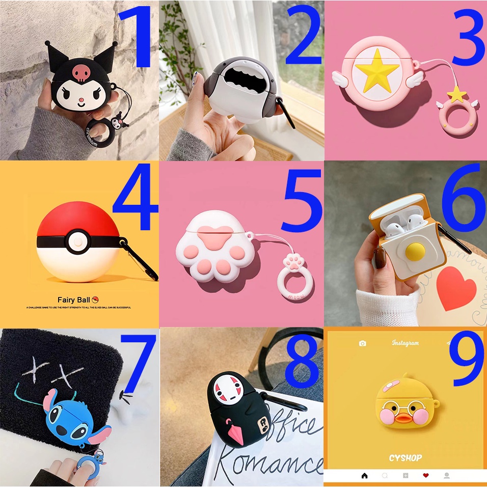 AirPods Casing Soft Case Silikon Motif Patrick Star &amp; SpongeBob Untuk AirPods 1 / 2  Pro