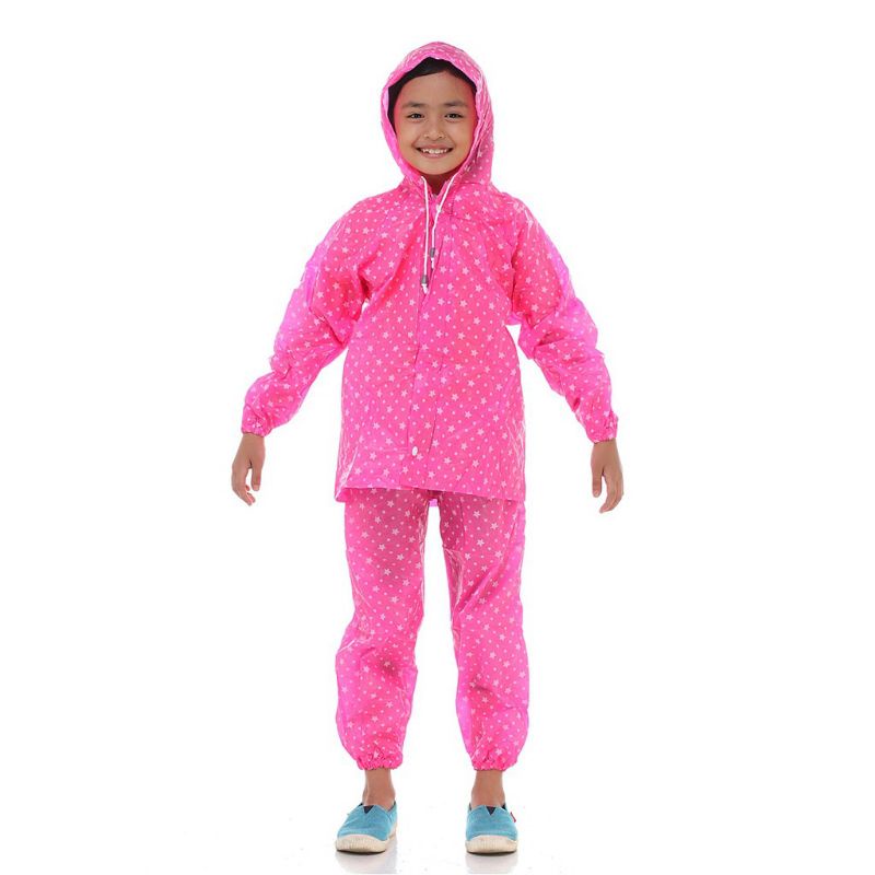 Jas Hujan Setelan Jaket Celana Anak / Mantel Anak Motif Start/ Starkids by Plevia