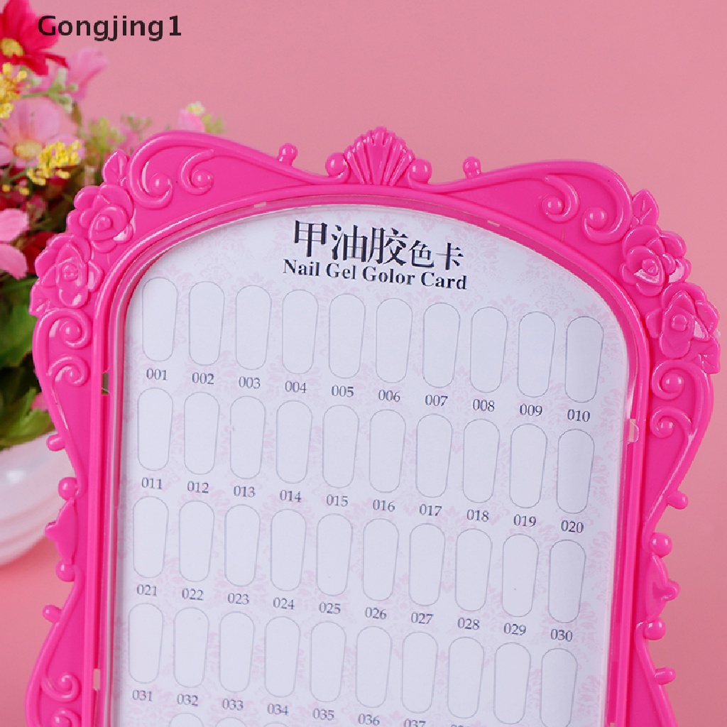 Gongjing1 Papan Display Warna Kuku 48 Tip Dua Sisi Untuk Latihan Nail Art