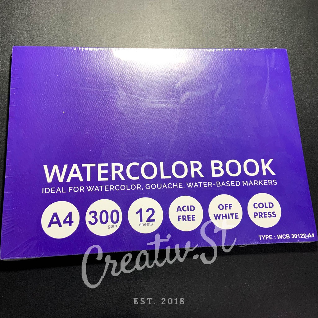 

HJK V-TEC Vtec Watercolor Book Pad A4 300 Gsm Cold Press 21 Cm X 30 Cm Buku Sketsa Cat Air