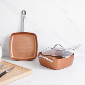 Ceramic Square Cookware (Set Of 3 )